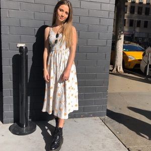 flower print baby blue midi sundress